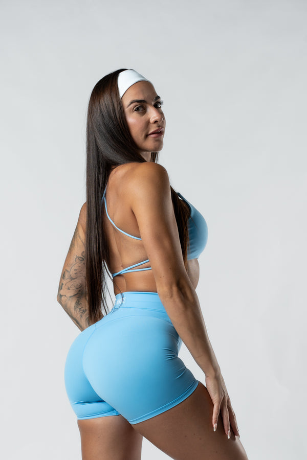 STAPLES V2 STRAPPY SPORTS BRA - BABY BLUE