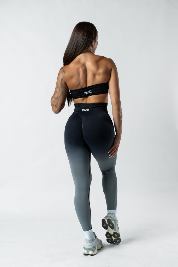 OMBRÉ SCRUNCH LEGGINGS - BLACK & GREY