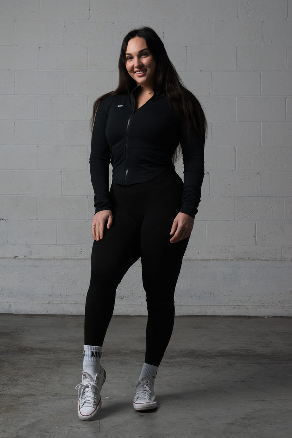 RIBBED SCULPT LEGGINGS - BLACK