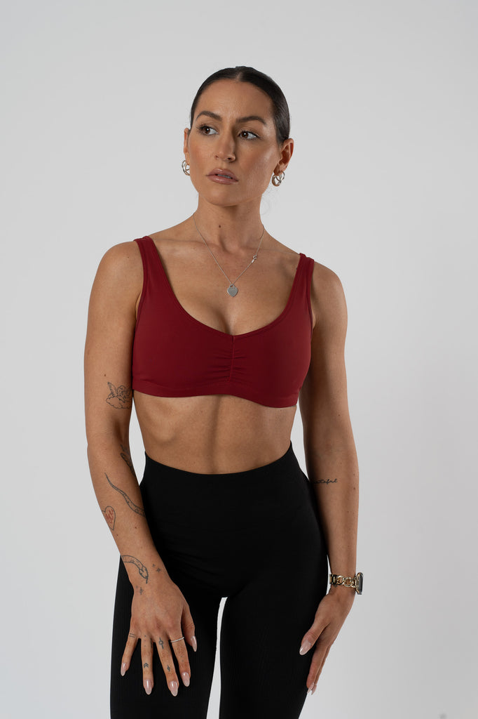 BUTTERFLY SPORTS BRA - CHERRY RED