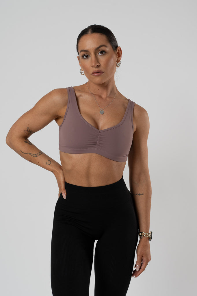 BUTTERFLY SPORTS BRA - MAUVE