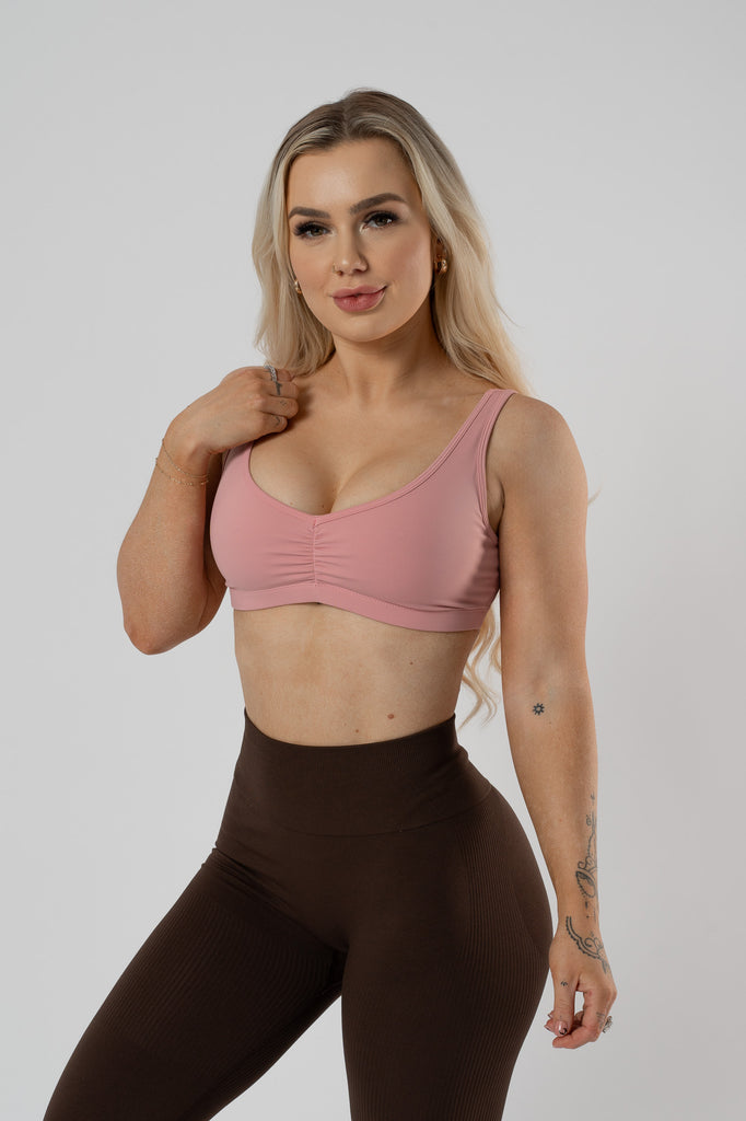 BUTTERFLY SPORTS BRA - PEACHY PINK