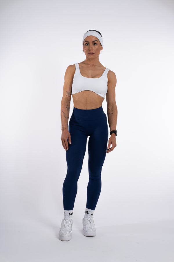 RIBBED SCULPT LEGGINGS - NAVY BLUE