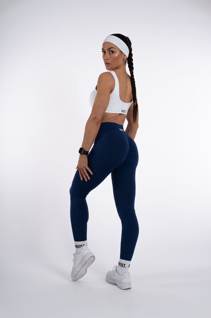 RIBBED SCULPT LEGGINGS - NAVY BLUE