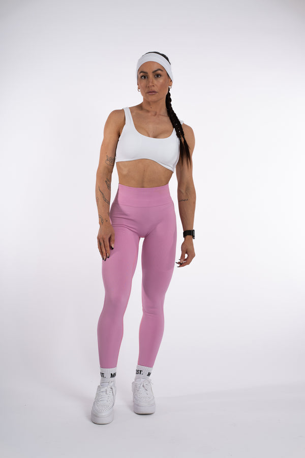 RIBBED SCULPT LEGGINGS - COTTON CANDY