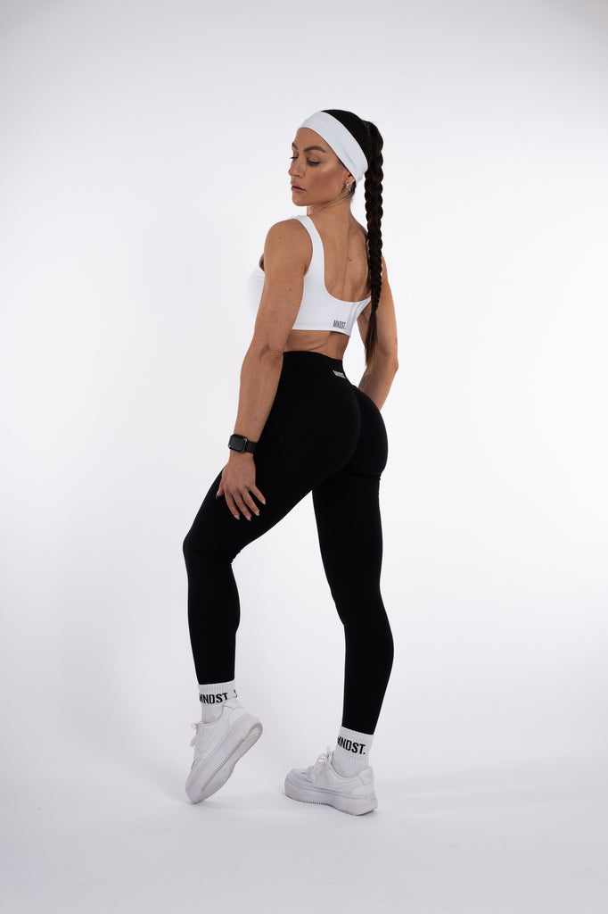 RIBBED SCULPT LEGGINGS - BLACK