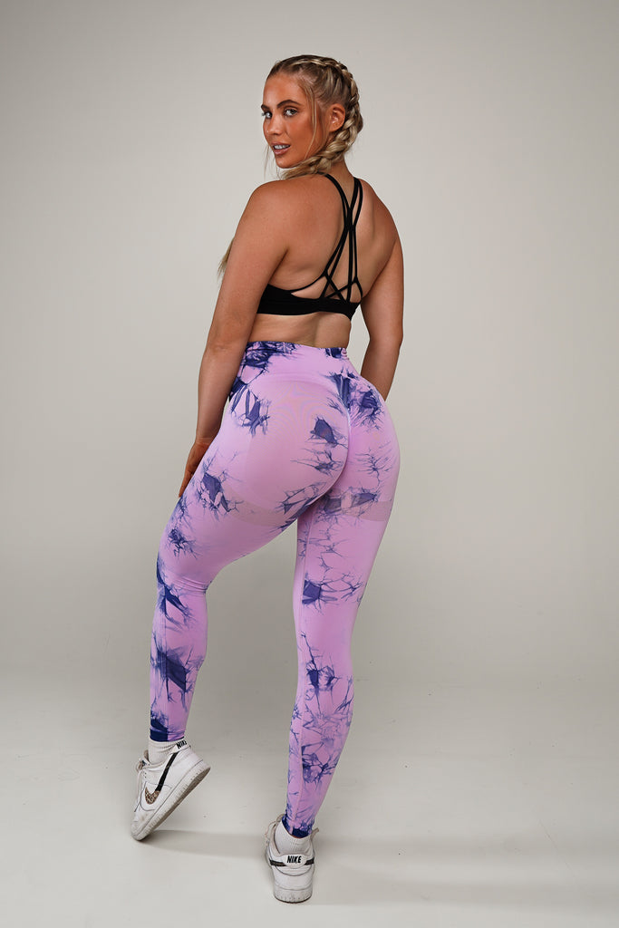 TIE-DYE LEGGINGS V4 - ELECTRIC PURPLE